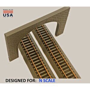 N Scale Brick Double Train Tunnel Portal - N  Model Railroad Scenery